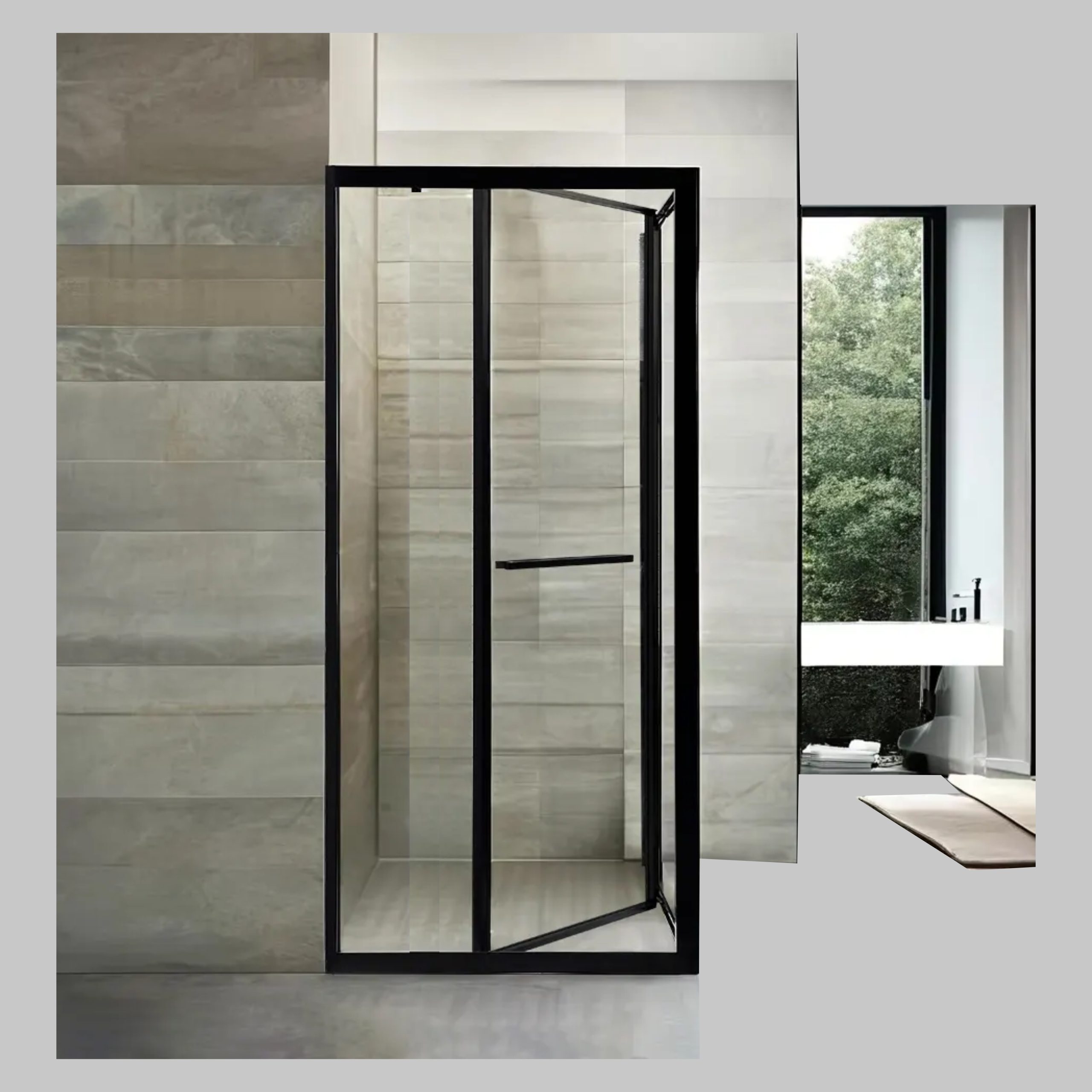 Sweep Side Sliding Shower Door System Space-Saving