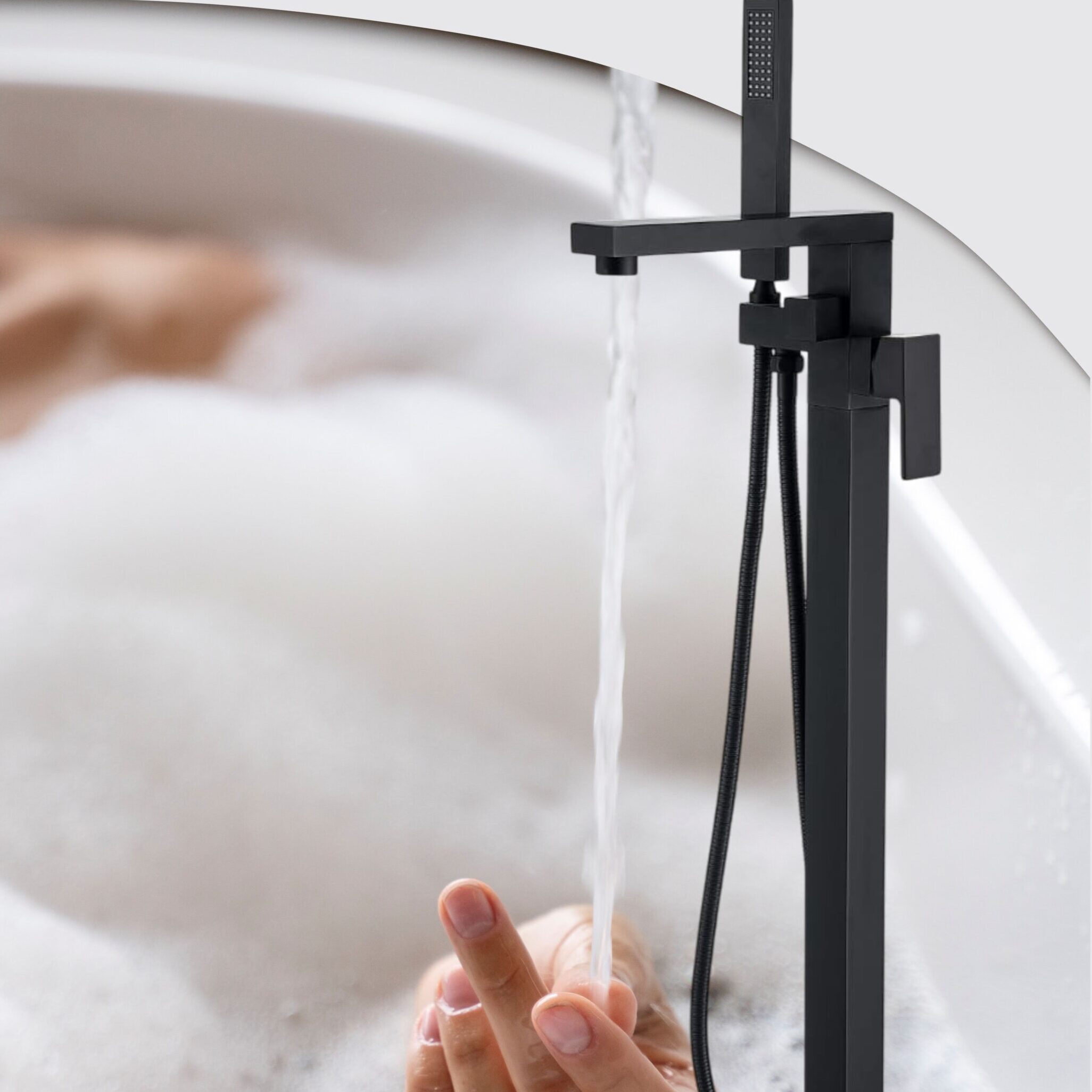 Square Floor Mount Bath Faucet
