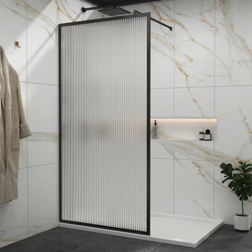 Deception Luxury Walk-in Fluted Glass Shower Panel